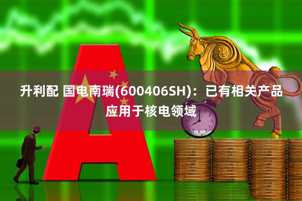升利配 国电南瑞(600406SH)：已有相关产品应用于核电领域